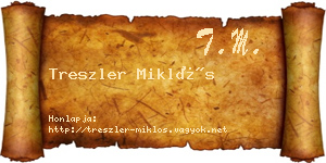 Treszler Miklós névjegykártya